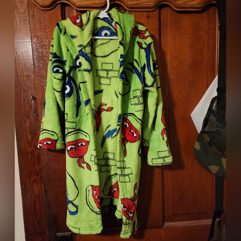 Kids Green Cartoon Character Pajama Robe